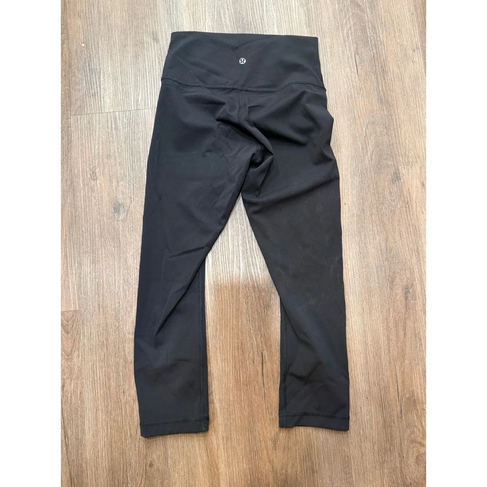 Lululemon wunder crop Leggings Black Women's Size‎ 4 - Picture 2 of 7